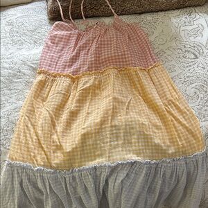 Madewell Pink and White Gingham Top